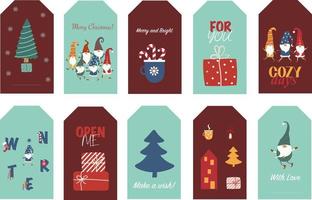 Christmas tags. Printable Gift tags with Merry Christmas vector