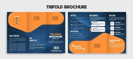 editable Modern trifold travel brochure template vector