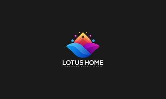 Modern Gradient Lotus Home Logo Design Vector