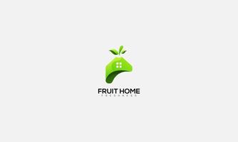 ilustración de plantilla de diseño de logotipo de casa de fruta vector