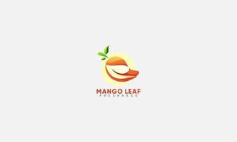 logotipo colorido degradado moderno de hoja de mango vector