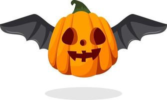 Black Winged Pumpkin Character Design Illustration vector