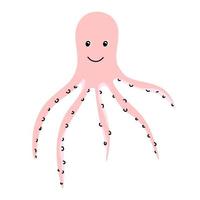 Hand drawn funny vector octopus in doodle style.