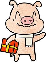 Vector pig in cartoon style