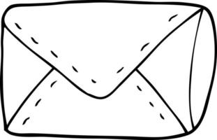 line drawing cartoon envelope vector