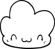 nube de dibujos animados de dibujo lineal vector