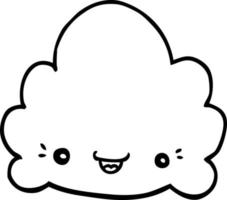 line drawing cartoon cloud vector
