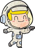 niño astronauta vectorial en estilo de dibujos animados vector