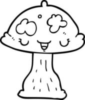 line drawing mushroom vector