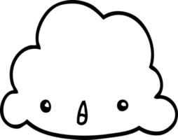 line drawing cartoon cloud vector