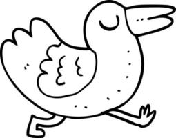 line drawing cartoon bird vector