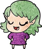 Vector elf woman character in cartoon style