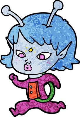 Vector alien in cartoon style