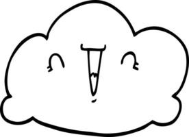 nube de dibujos animados de dibujo lineal vector