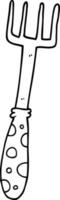 line drawing cartoon fork vector