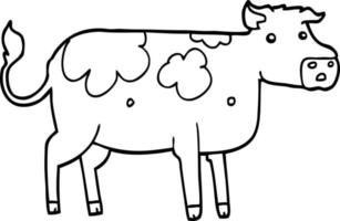line drawing cartoon cow vector