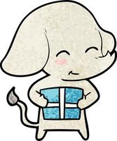 Vector elephant character in cartoon style