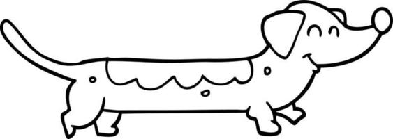 line drawing cartoon dog vector