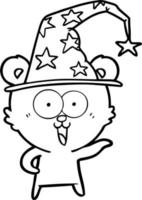 Vector bear with hat character in cartoon style