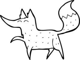 line drawing cartoon fox vector