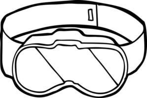 line drawing cartoon goggles vector