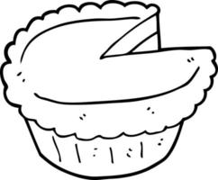 line drawing cartoon pie vector