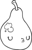 line drawing cartoon pear vector