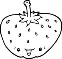 line drawing cartoon strawberry vector