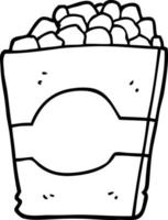 line drawing cartoon popcorn vector