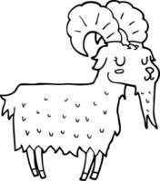 line drawing cartoon goat vector