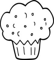 line drawing cartoon muffin vector