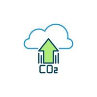 Carbon Dioxide CO2 Cloud with Arrow vector colored icon