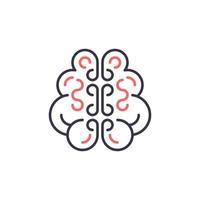 Brain outline vector concept creative icon or logo