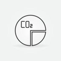 CO2 Pie Chart line icon - Vector Carbon Dioxide symbol