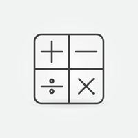 Calculator or Math Operations linear vector concept icon