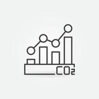 icono de línea de concepto de vector gráfico de emisiones de dióxido de carbono co2