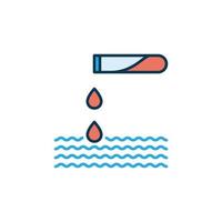 Test Tube with Water Drops vector modern icon