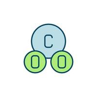 CO2 Formula vector Carbon Dioxide Molecule colored icon