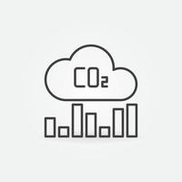 co2 nube gráfico de barras vector línea delgada concepto simple icono