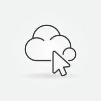 Cloud with Mouse Cursor vector thin line concept icon