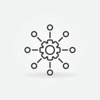 Cogwheel with Circles linear vector Settings concept icon