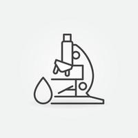 Microscope with Water Drop vector thin line concept icon