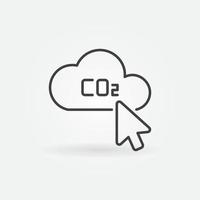 Mouse Click on Carbon Dioxide line concept vector icon