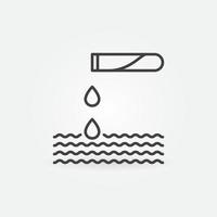 Test Tube with Water Drops outline vector concept icon