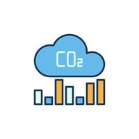 gráfico de barras de nube de co2 concepto de vector icono moderno