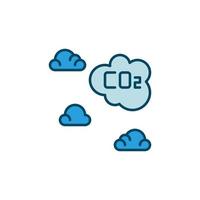 Carbon Dioxide CO2 and Clouds vector concept colored icon