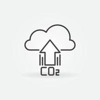 Arrow with CO2 Cloud vector thin line concept icon