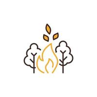 fuego en el concepto de vector de bosque icono moderno