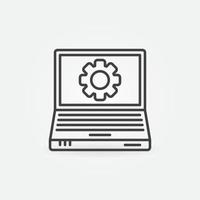 Laptop with Gear linear vector Maintenance concept icon