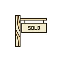 Sold vector Real Estate concept modern icon